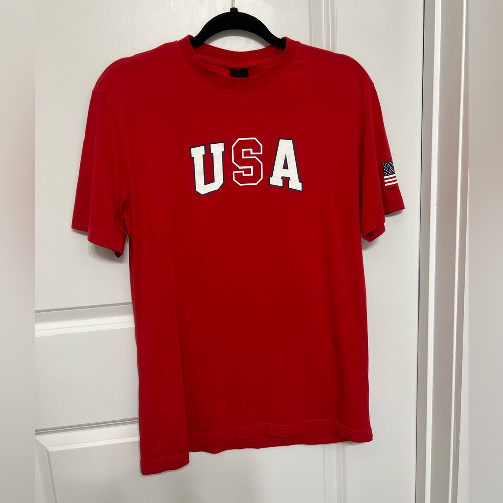 H&M Men’s Red Short Sleeve USA T - Shirt Size Small (Like New)